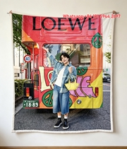 LOEWE Colorful Bus Fashion Flannel Fleece Throw Blanket L219